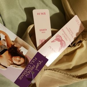 Cacique 42F(DDD) French full coverage bra NWT